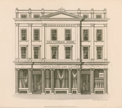 Vetrina di Shoolbred e Cooke, Drapers, Tottenham Court Road, Londra da Nathaniel Whittock